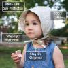 JAN & JUL Baby Bonnet for Girls, Cotton Sun-Hat with Soft Brim(Beige Stripes)