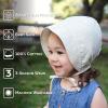JAN & JUL Baby Bonnet for Girls, Cotton Sun-Hat with Soft Brim(Beige Stripes)