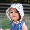 JAN & JUL Baby Bonnet for Girls, Cotton Sun-Hat with Soft Brim(Meadow Flowers)