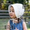 JAN & JUL Baby Bonnet for Girls, Cotton Sun-Hat with Soft Brim(White Eyelet)