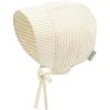 JAN & JUL Baby Bonnet for Girls, Cotton Sun-Hat with Soft Brim(Beige Stripes)