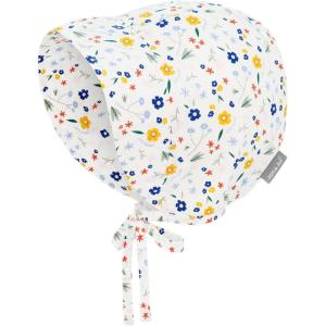 JAN & JUL Baby Bonnet for Girls, Cotton Sun-Hat with Soft Brim(Meadow Flowers)