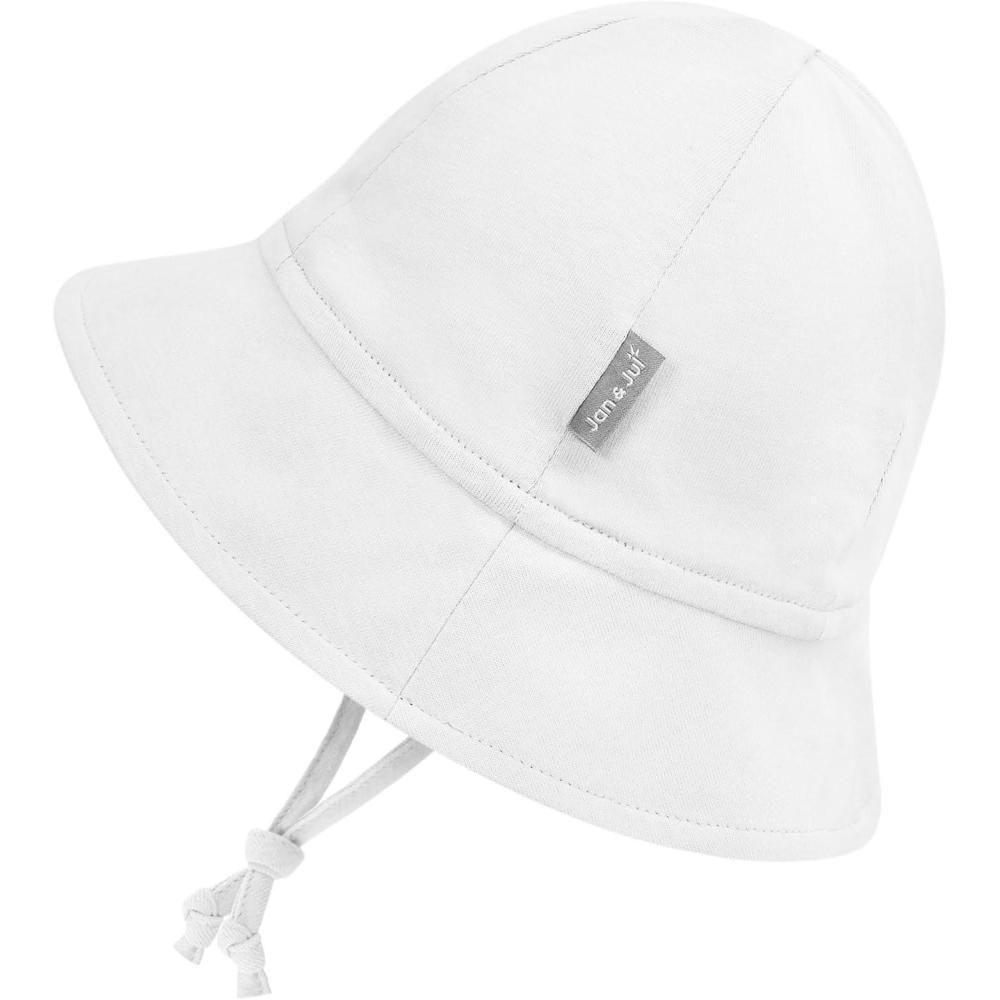 image:imageJAN amp JUL Baby Bucket Hat Cotton SunHat with Brim for Boys and GirlsWhite
