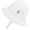 JAN & JUL Baby Bucket Hat, Cotton Sun-Hat with Brim for Boys and Girls(White)