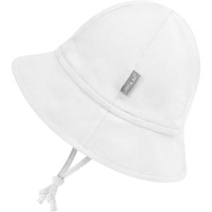 JAN & JUL Baby Bucket Hat, Cotton Sun-Hat with Brim for Boys and Girls(White)