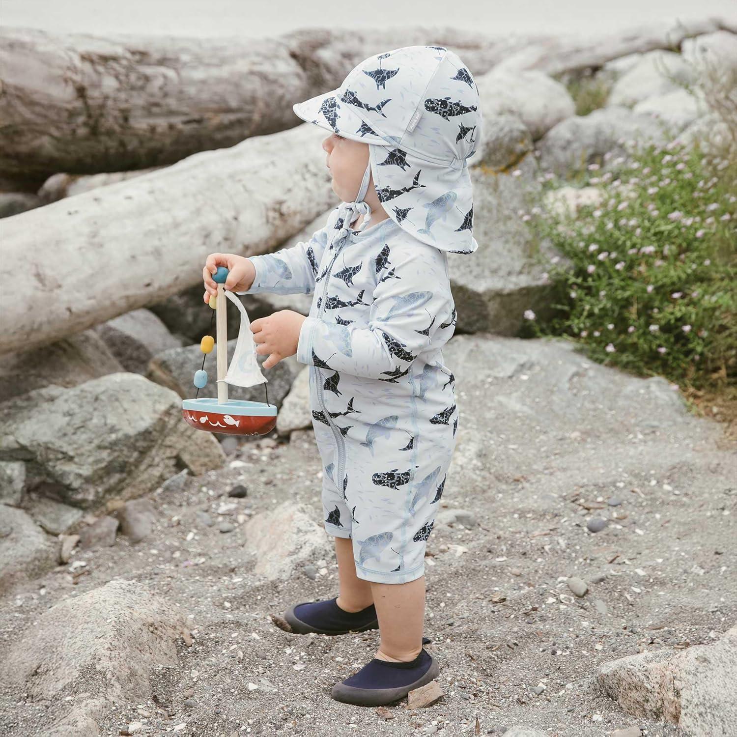 image:imageJAN amp JUL Baby SunHat with Neck Flap for SwimmingWhale Play