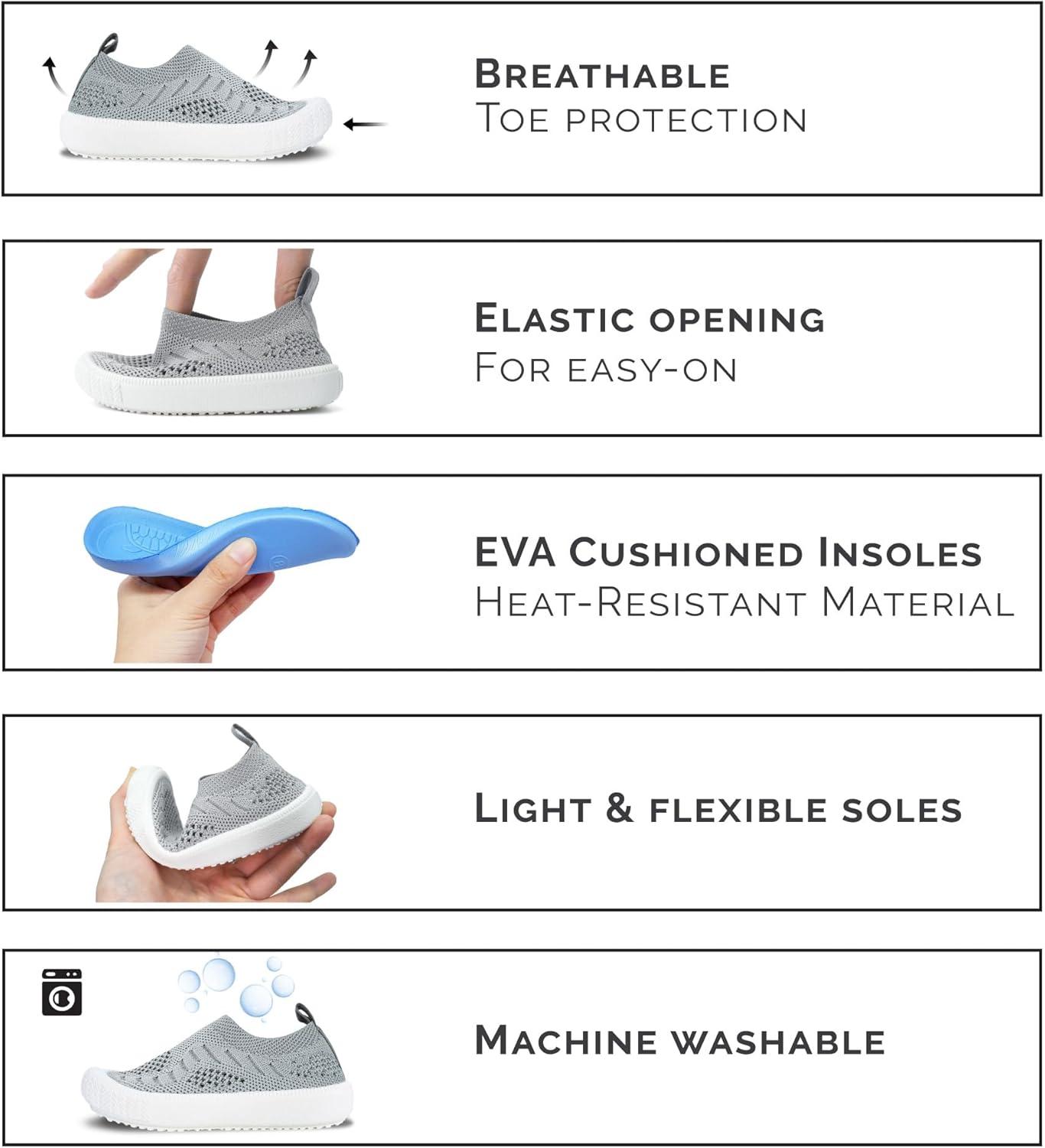 image:imageJAN amp JUL Machine Washable Knit Shoes Breathable LightWeight Sneakers BabyToddlerLittle KidGrey Dachshund