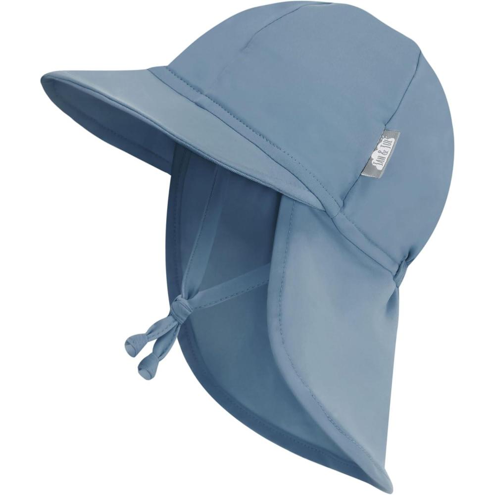 image:imageJAN amp JUL Baby SunHat with Neck Flap for SwimmingBlue Grey