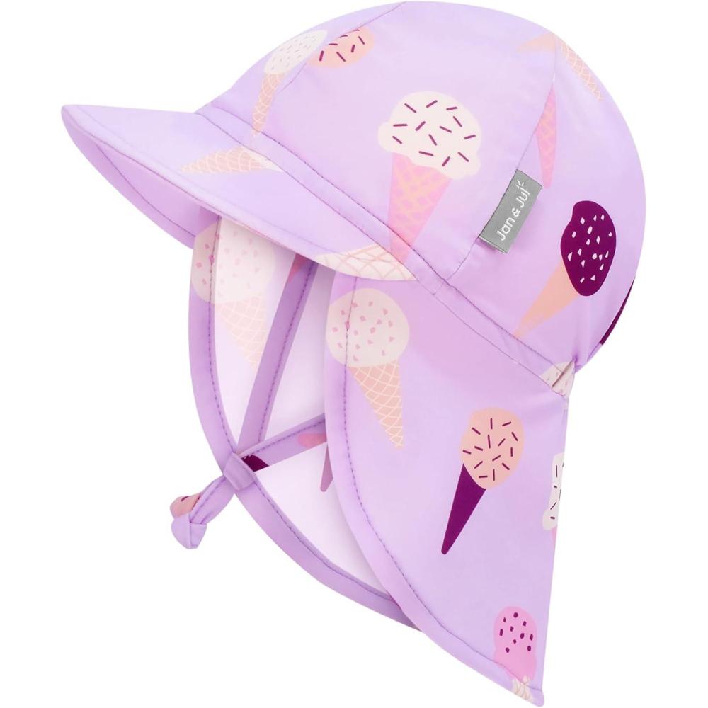 image:imageJAN amp JUL Baby SunHat with Neck Flap for SwimmingLavender Ice Cream