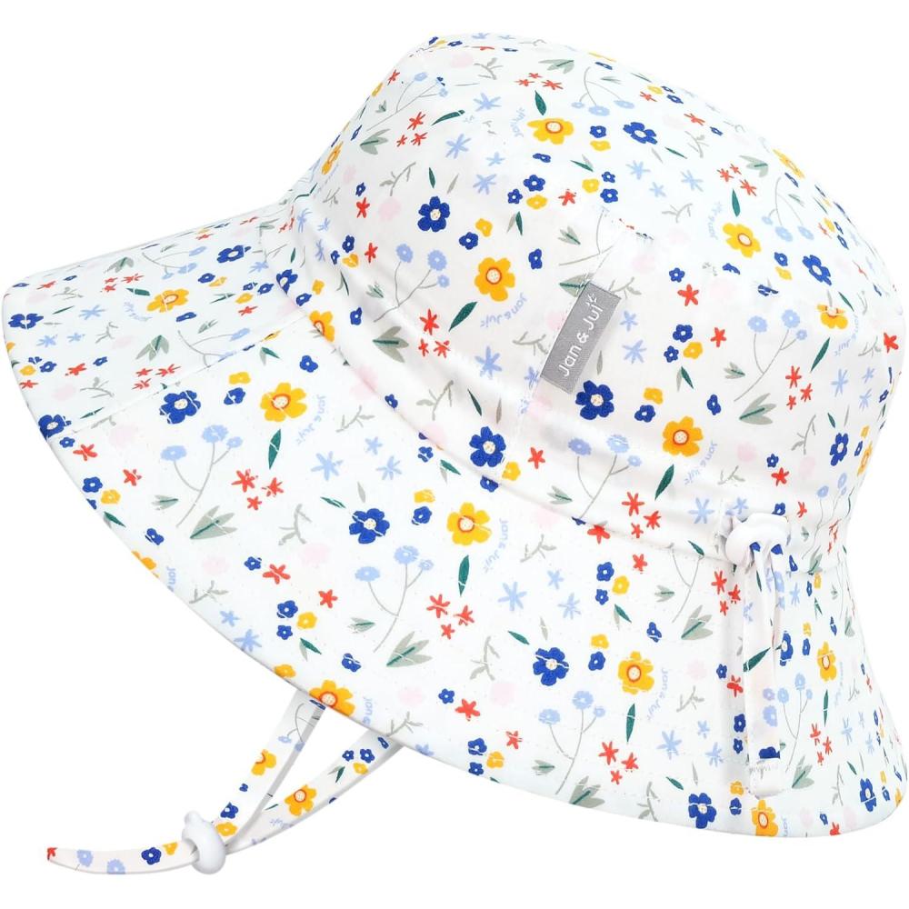 image:imageJAN amp JUL Girls GrowwithMe Cotton Bucket SunHats for Baby and KidsMeadow Flowers