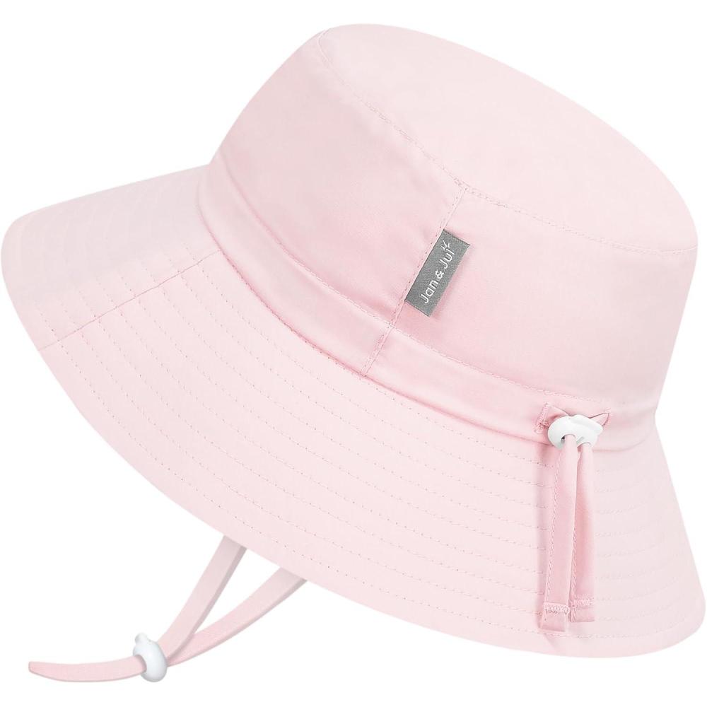 image:imageJAN amp JUL Girls GrowwithMe Cotton Bucket SunHats for Baby and KidsSoft Pink