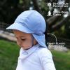 JAN & JUL Baby Sun-Hat with Neck Flap for Swimming(Blue Grey)