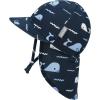 JAN & JUL Baby Sun-Hat with Neck Flap for Swimming(Navy Whale Tales)