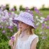 JAN & JUL Girls’ Grow-with-Me Cotton Bucket Sun-Hats for Baby and Kids(Purple Daisy)