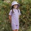 JAN & JUL Quick Dry Short Sleeve Rash Guard, UPF 50 Beach Swim Shirt for Toddlers and Kids(Short Sleeve: Purple Blossoms)