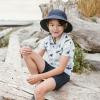JAN & JUL Quick Dry Short Sleeve Rash Guard, UPF 50 Beach Swim Shirt for Toddlers and Kids(Short Sleeve: Whale Play)