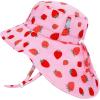 JAN & JUL Girls Adjustable Water Repellent Sun-hat(Pink Strawberry)