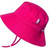 JAN & JUL Girls’ Grow-with-Me Cotton Bucket Sun-Hats for Baby and Kids(Bucket Hat: Hot Pink)