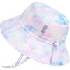 JAN & JUL Girls’ Grow-with-Me Cotton Bucket Sun-Hats for Baby and Kids(Cotton Candy Tie-dye)