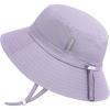 JAN & JUL Girls’ Grow-with-Me Cotton Bucket Sun-Hats for Baby and Kids(Dusty Purple)
