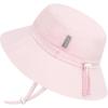 JAN & JUL Girls’ Grow-with-Me Cotton Bucket Sun-Hats for Baby and Kids(Soft Pink)