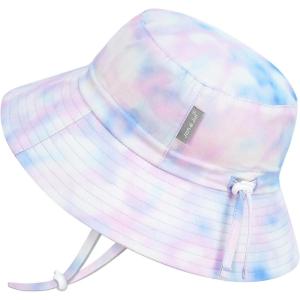 JAN & JUL Girls’ Grow-with-Me Cotton Bucket Sun-Hats for Baby and Kids(Cotton Candy Tie-dye)