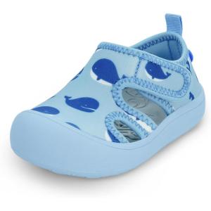 JAN & JUL Quick Dry Beach Sandals for Toddlers and Kids(Blue Whale)