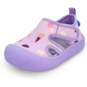 JAN & JUL Quick Dry Beach Sandals for Toddlers and Kids(Lavender Ice Cream)