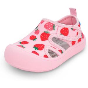 JAN & JUL Quick Dry Beach Sandals for Toddlers and Kids(Pink Strawberry)