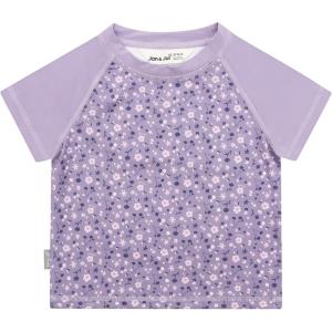 JAN & JUL Quick Dry Short Sleeve Rash Guard, UPF 50 Beach Swim Shirt for Toddlers and Kids(Short Sleeve: Purple Blossoms)