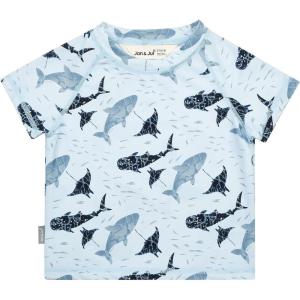 JAN & JUL Quick Dry Short Sleeve Rash Guard, UPF 50 Beach Swim Shirt for Toddlers and Kids(Short Sleeve: Whale Play)
