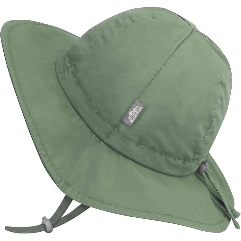 image:imageJAN amp JUL Breathable Cotton Sun Hat with 50 UPF Protection for Toddler BoysJuniper Green