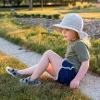 JAN & JUL Breathable Cotton Sun Hat with 50+ UPF Protection for Toddler Boys(Grey Herringbone)