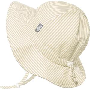 JAN & JUL Breathable Cotton Sun Hat with 50+ UPF Protection for Toddler Boys(Beige Stripes)