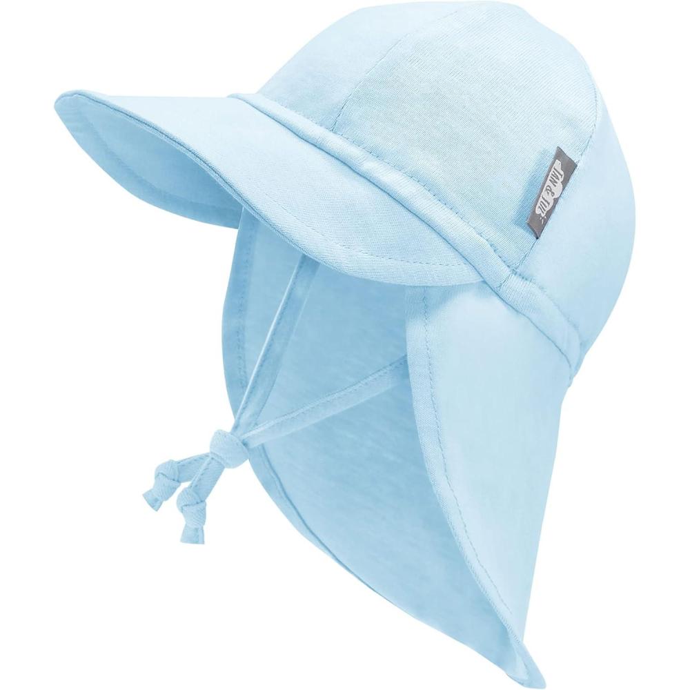 image:imageJAN amp JUL Sun Soft Baby Cap Cotton Neck Flap Hat for LittlesBaby Blue