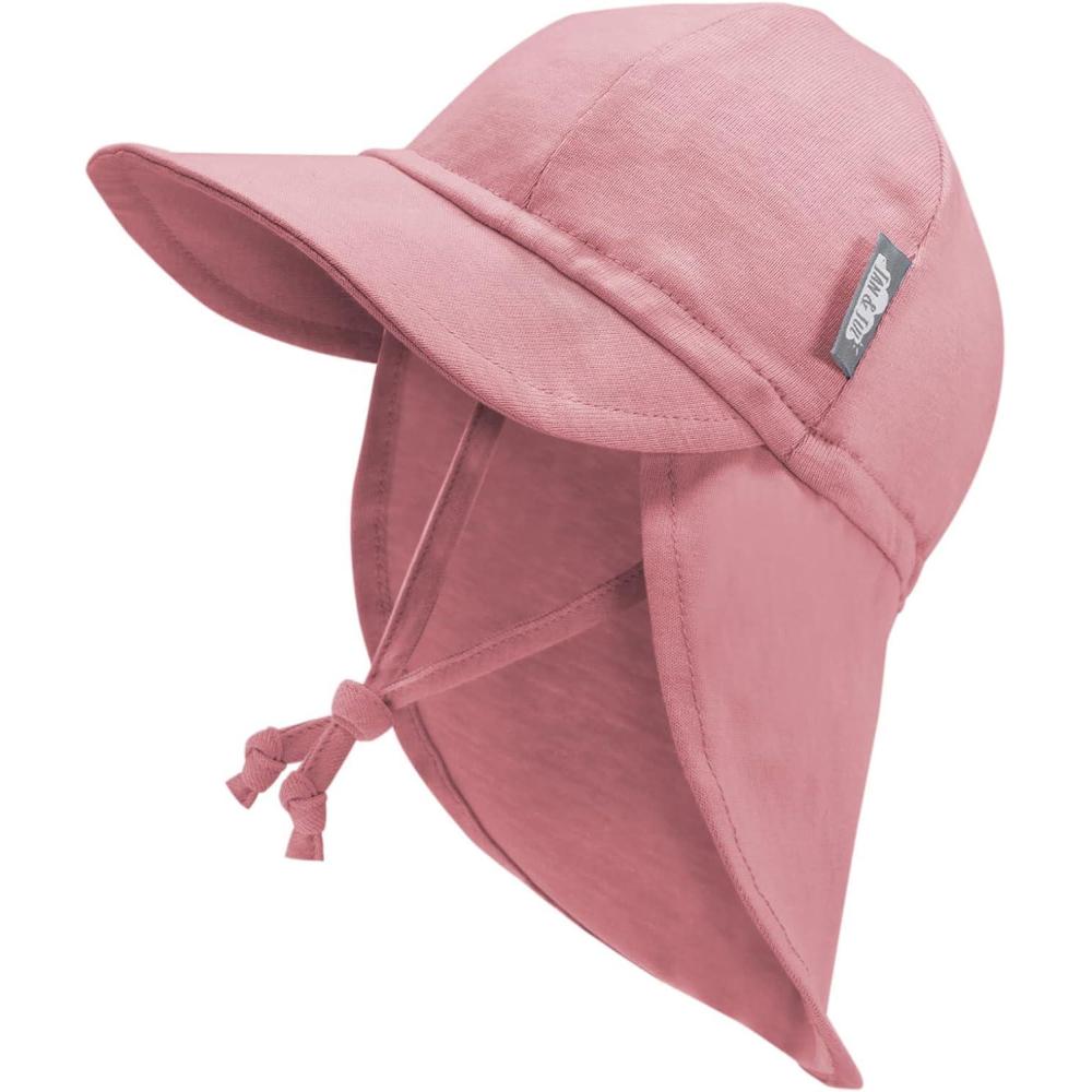 image:imageJAN amp JUL Sun Soft Baby Cap Cotton Neck Flap Hat for LittlesDusty Rose