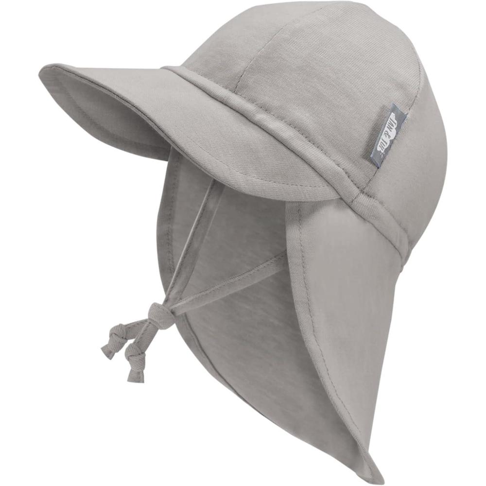 image:imageJAN amp JUL Sun Soft Baby Cap Cotton Neck Flap Hat for LittlesGrey