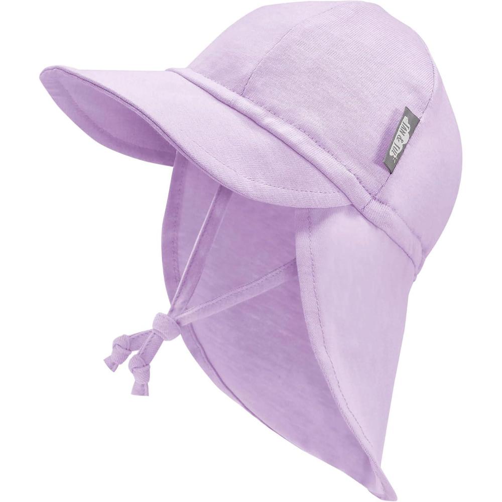 image:imageJAN amp JUL Sun Soft Baby Cap Cotton Neck Flap Hat for LittlesLavender