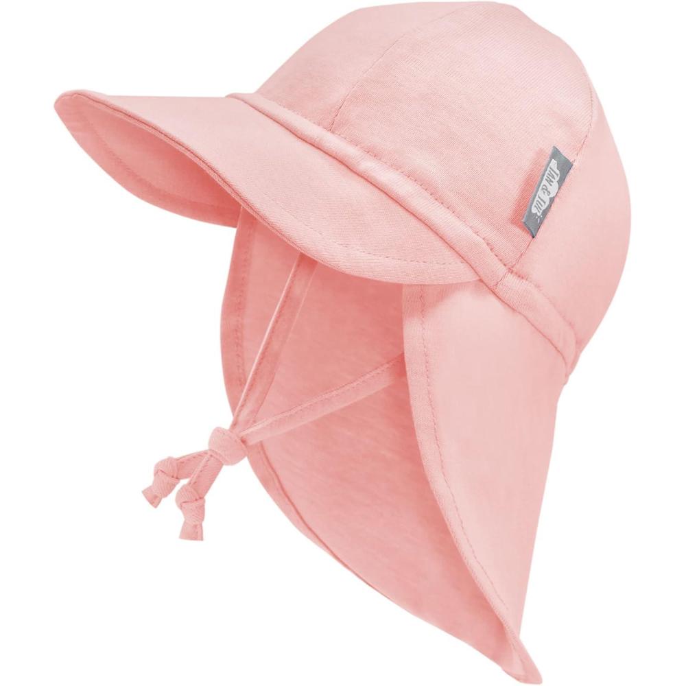 image:imageJAN amp JUL Sun Soft Baby Cap Cotton Neck Flap Hat for LittlesRose Quartz