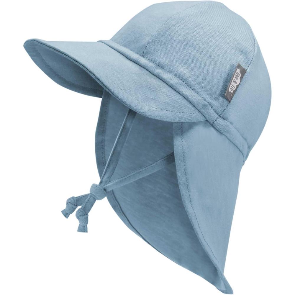 image:imageJAN amp JUL Sun Soft Baby Cap Cotton Neck Flap Hat for LittlesStormy Blue