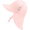 JAN & JUL Sun Soft Baby Cap | Cotton Neck Flap Hat for Littles(Pale Pink)