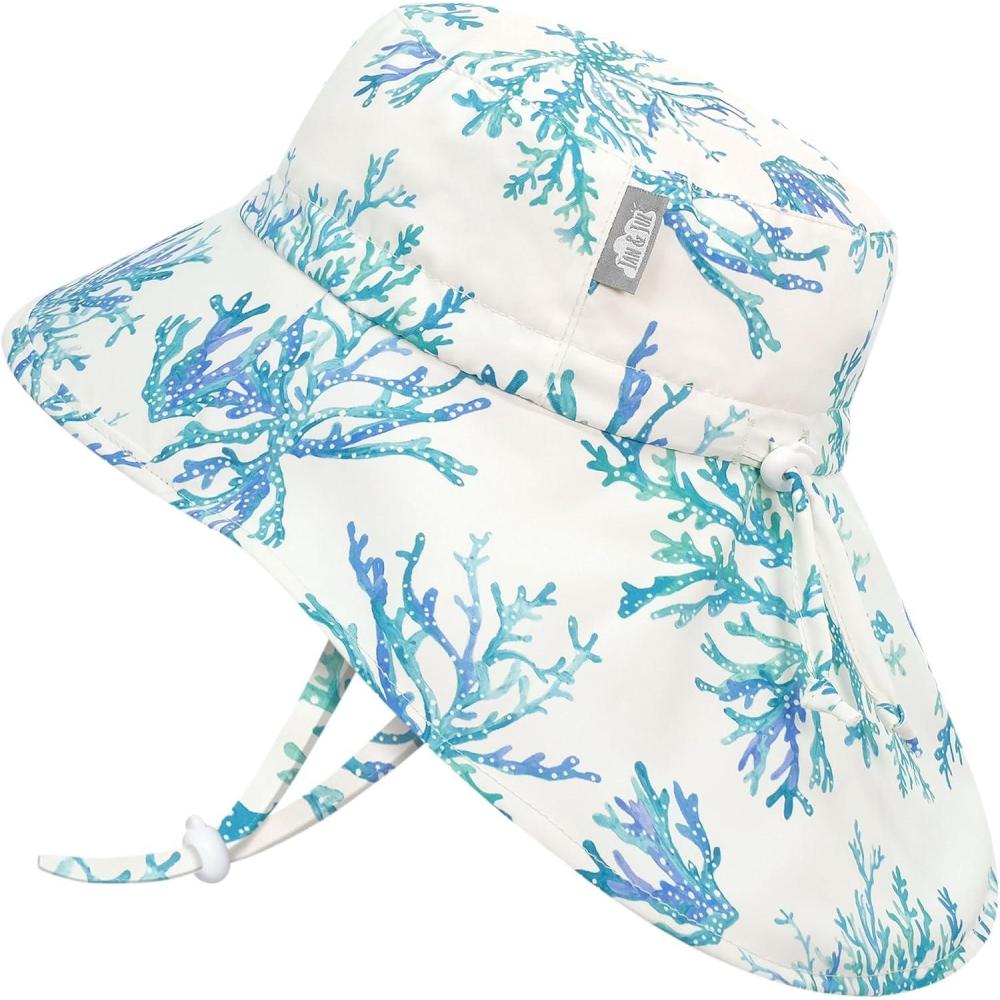image:imageJAN amp JUL Summer Adventure Wide Brim 50 UPF QuickDry SunHats for KidsBlue Coral