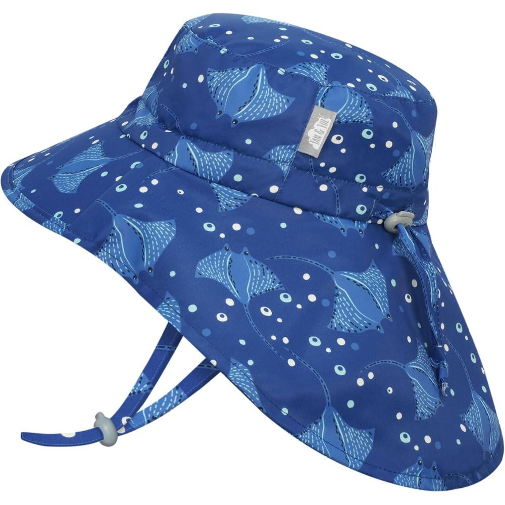 image:imageJAN amp JUL Summer Adventure Wide Brim 50 UPF QuickDry SunHats for KidsManta Ray