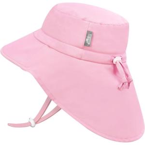 JAN & JUL Summer Adventure Wide Brim 50+ UPF Quick-Dry Sun-Hats for Kids(Pink Sorbet)