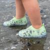 JAN & JUL Slip-on Kids Knit Shoes, Breathable Machine Washable Sneakers(Jelly Jumper Doodle Shoes: Honeydew)