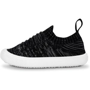 JAN & JUL Slip-on Kids Knit Shoes, Breathable Machine Washable Sneakers(Xplorer Knit Shoes: Black)