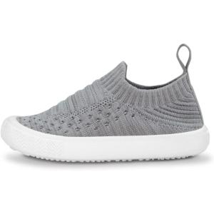 JAN & JUL Slip-on Kids Knit Shoes, Breathable Machine Washable Sneakers(Xplorer Knit Shoes: Grey)
