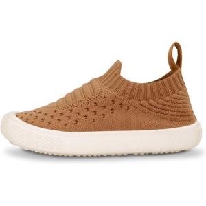 JAN & JUL Slip-on Kids Knit Shoes, Breathable Machine Washable Sneakers(Xplorer Knit Shoes: Khaki)