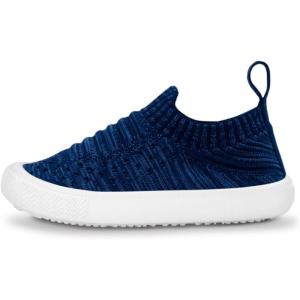 JAN & JUL Slip-on Kids Knit Shoes, Breathable Machine Washable Sneakers(Xplorer Knit Shoes: Navy)
