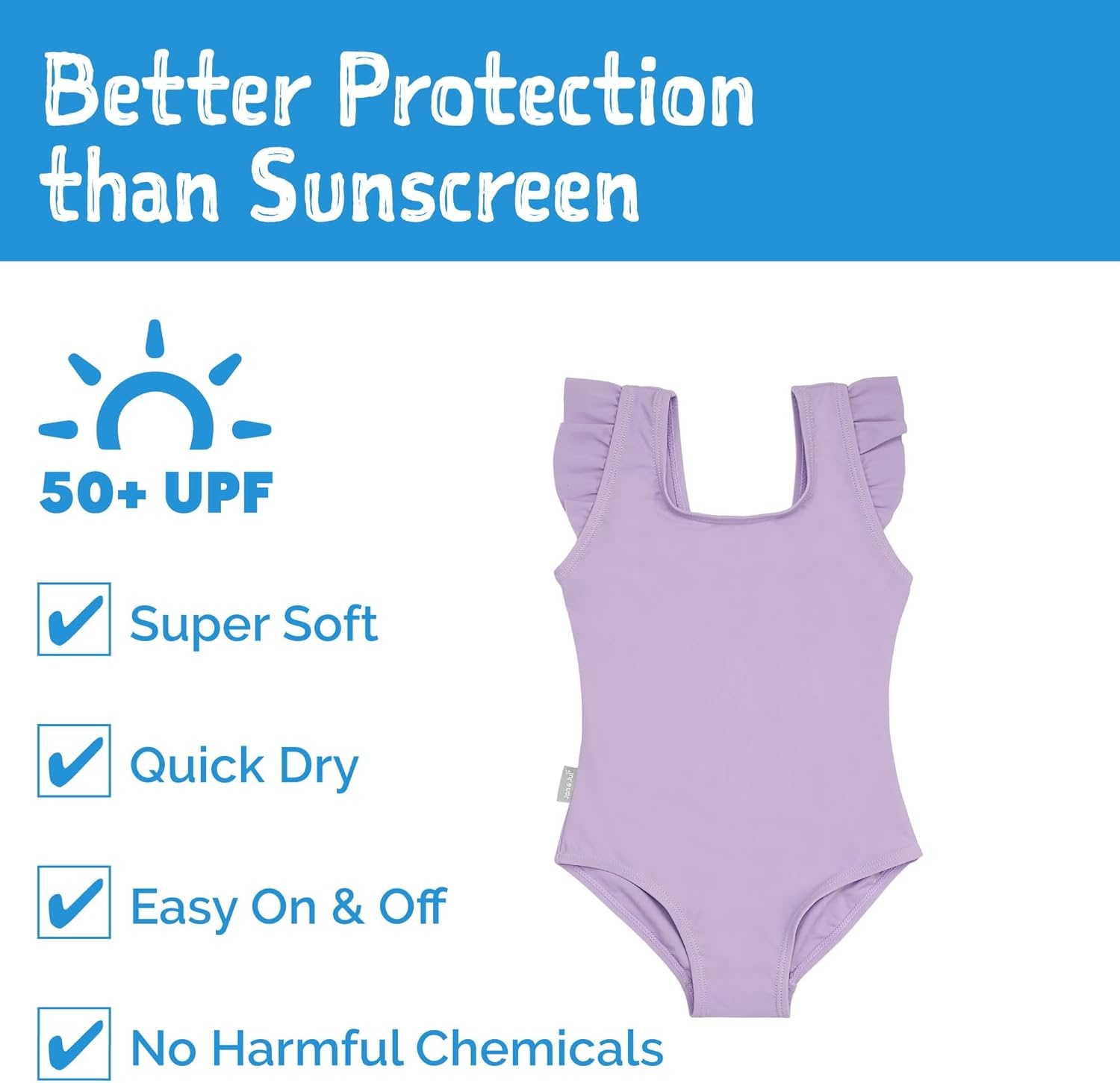 image:imageJAN amp JUL One Piece Swimsuit with Ruffle Sleeves for Toddlers and KidsDusty Purple